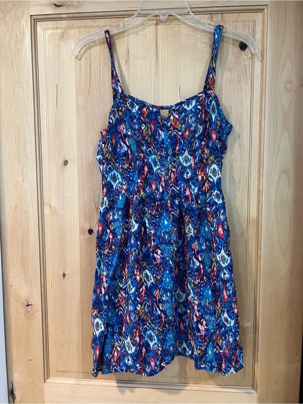 BeBop Blue Multicolor Printed Spaghetti Strap Dress